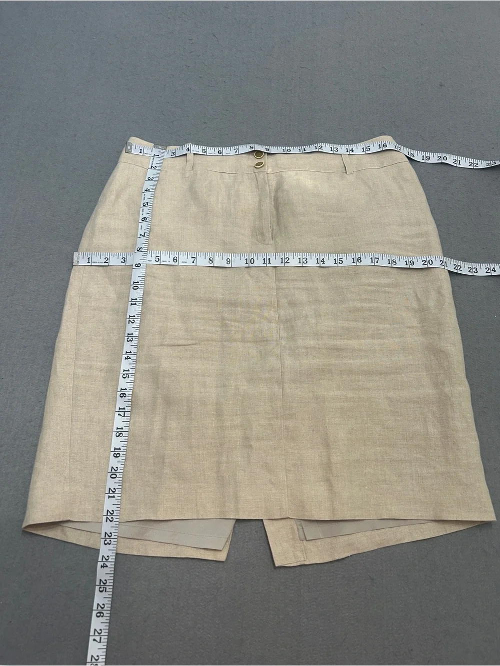 Women’s Banana Republic Linen Blend Pencil Skirt Size 14 Beige